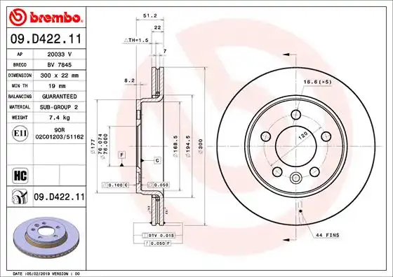 BREMBO 09.D422.11