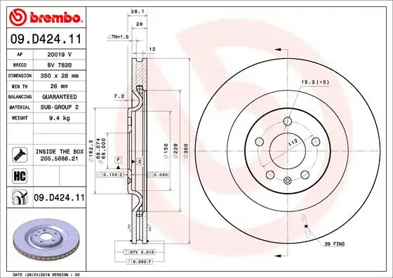BREMBO 09.D424.11