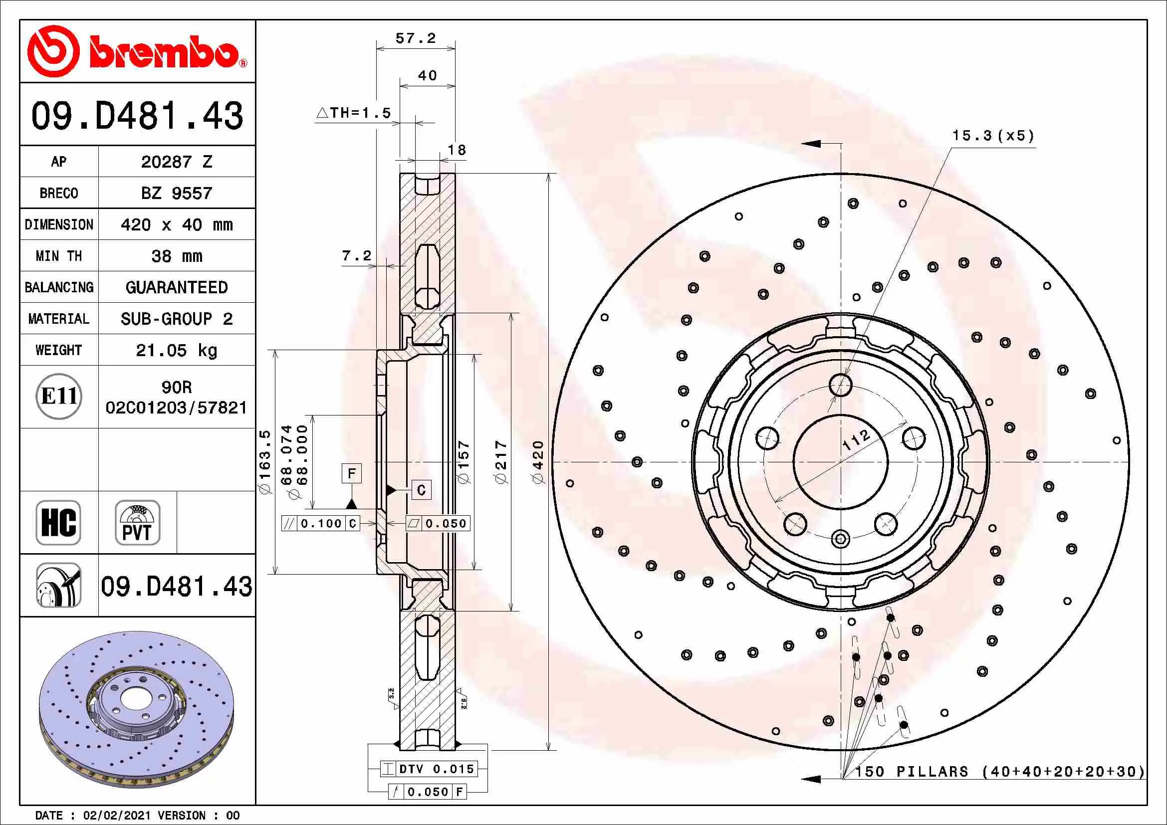 BREMBO 09.D481.43