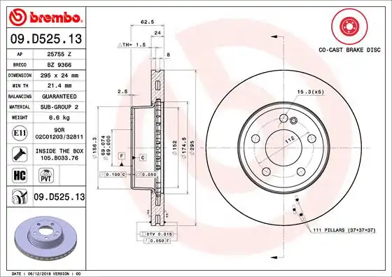 BREMBO 09.D525.13