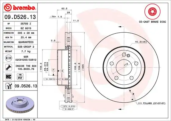 BREMBO 09.D526.13