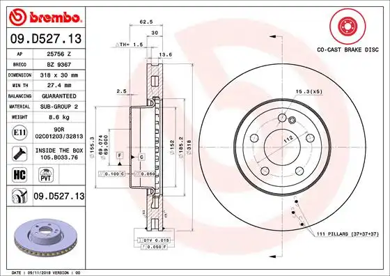 BREMBO 09.D527.13