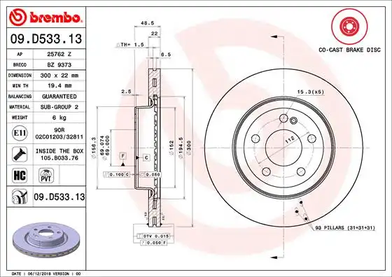 BREMBO 09.D533.13