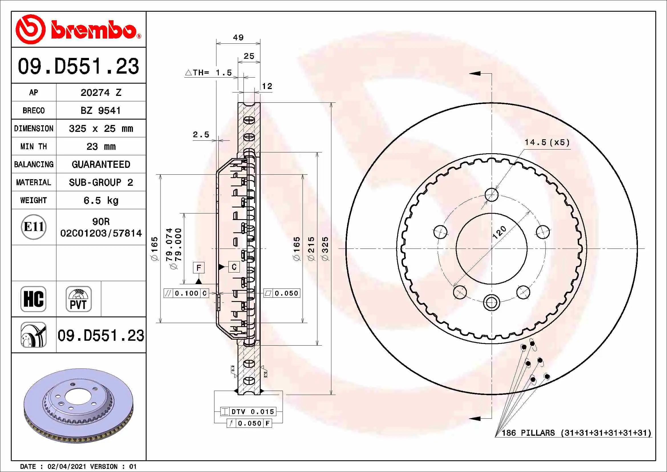 BREMBO 09.D551.23