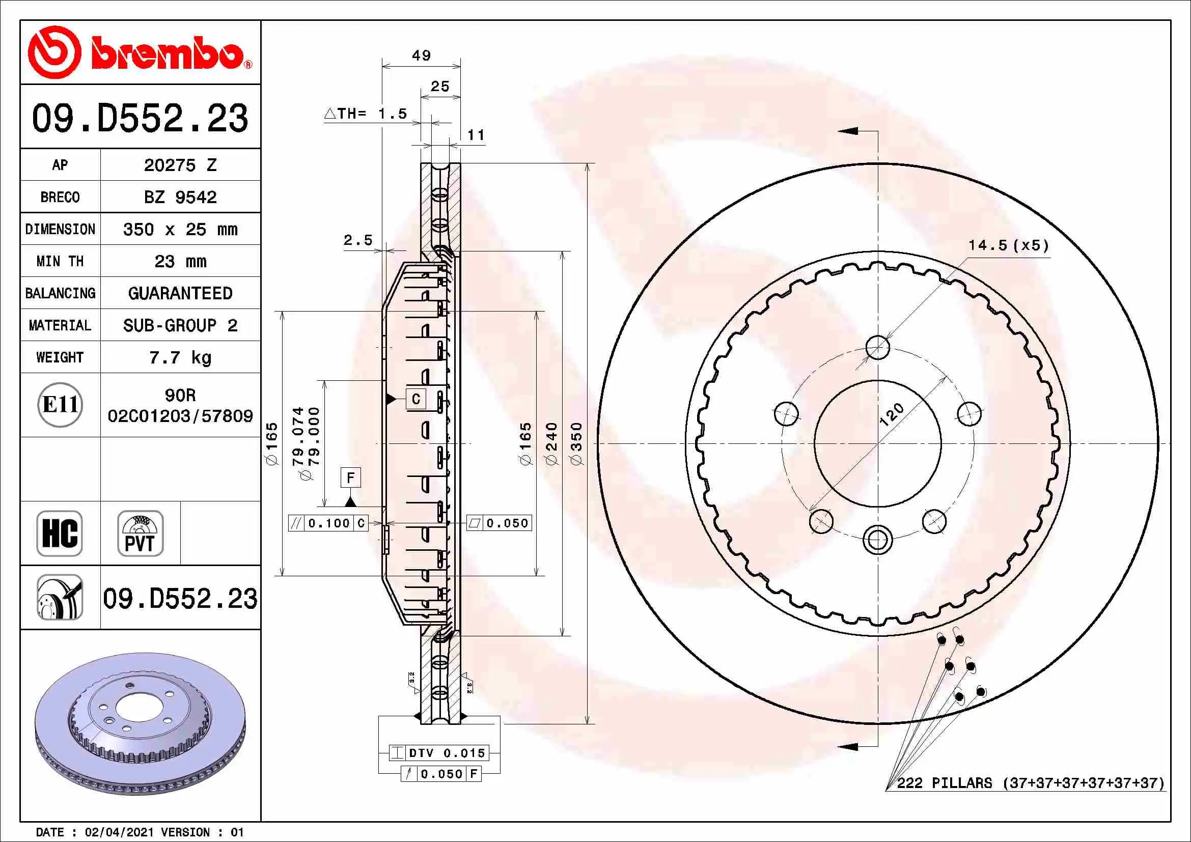 BREMBO 09.D552.23