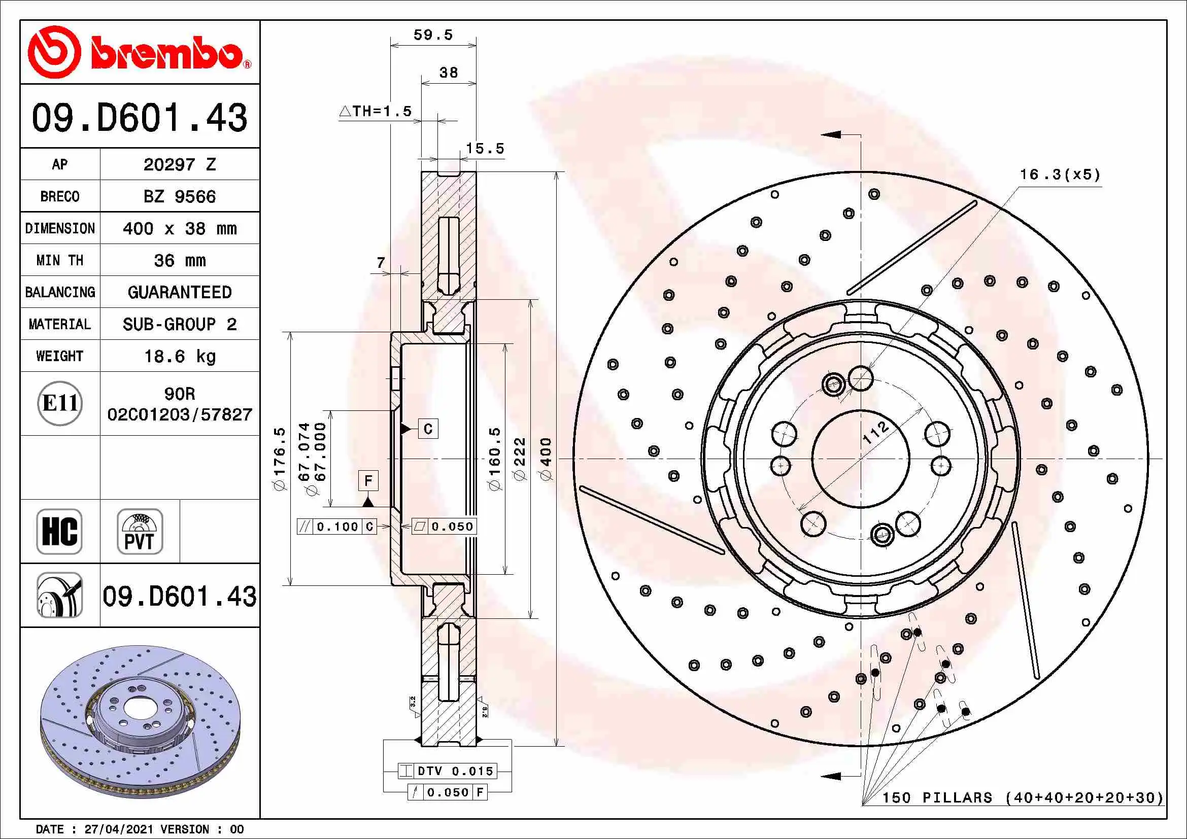 BREMBO 09.D601.43