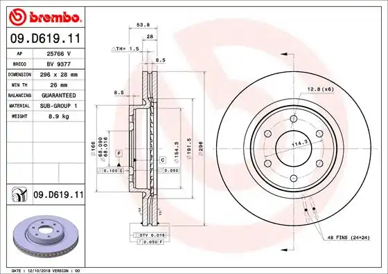 BREMBO 09.D619.11