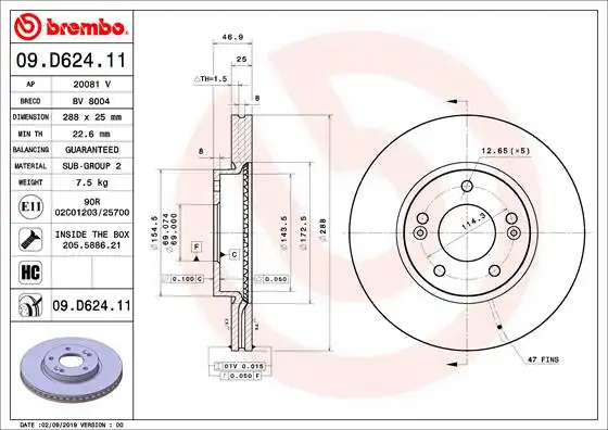 BREMBO 09.D624.11