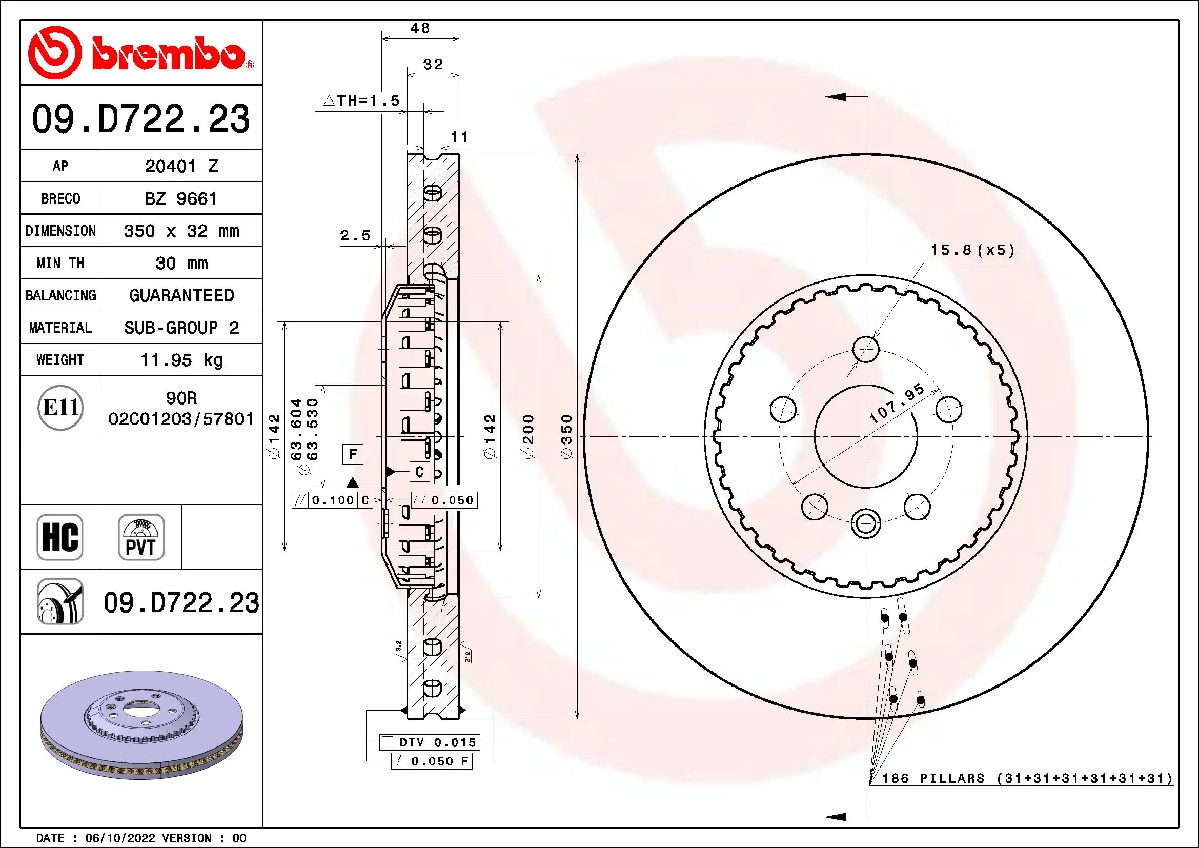 BREMBO 09.D722.23