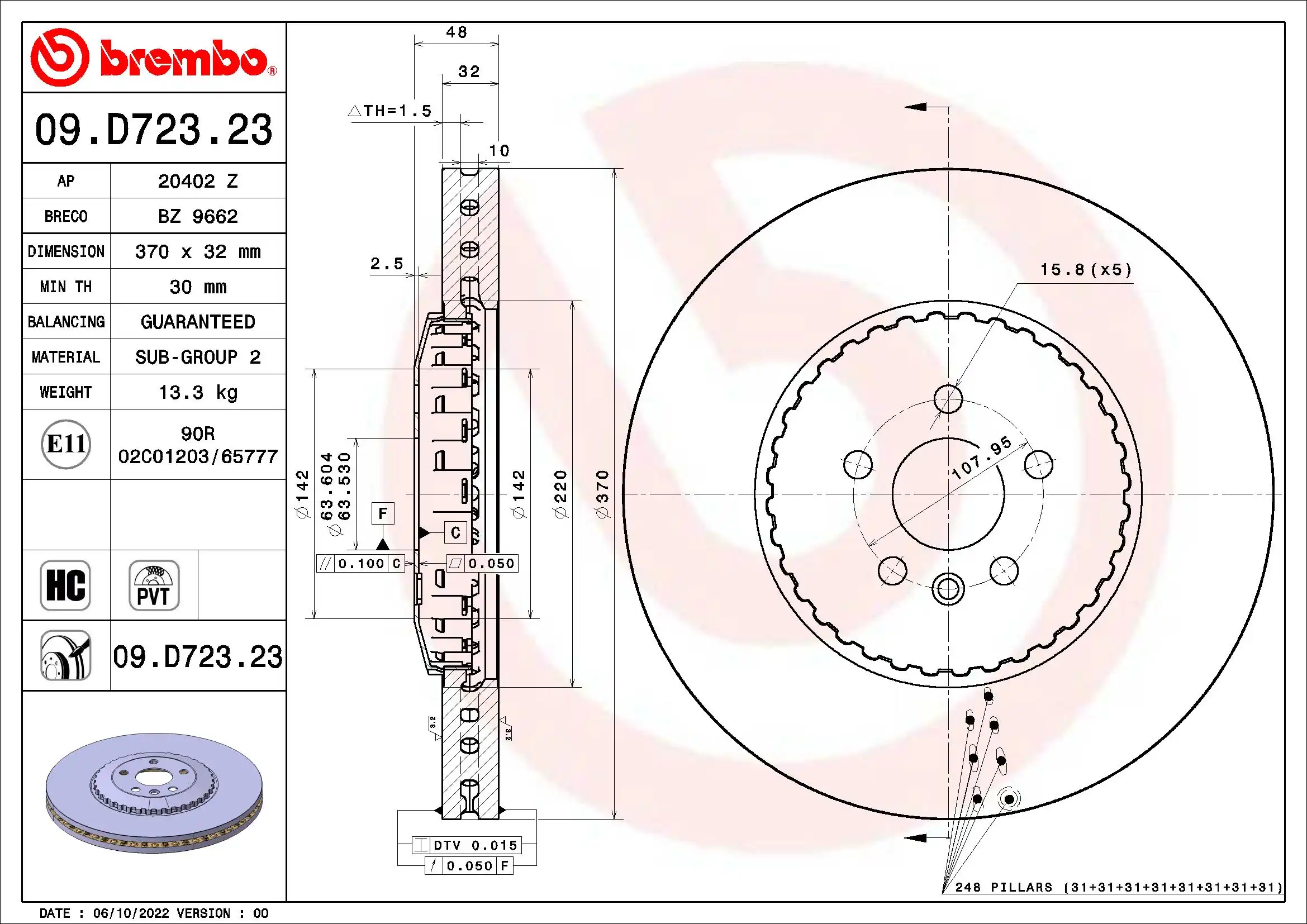 BREMBO 09.D723.23