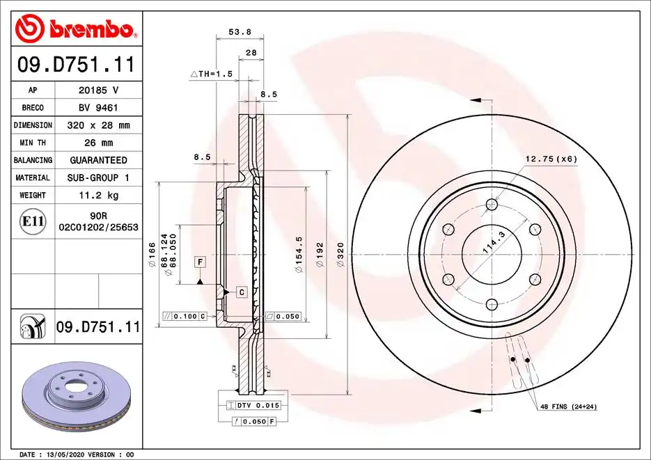 BREMBO 09.D751.11