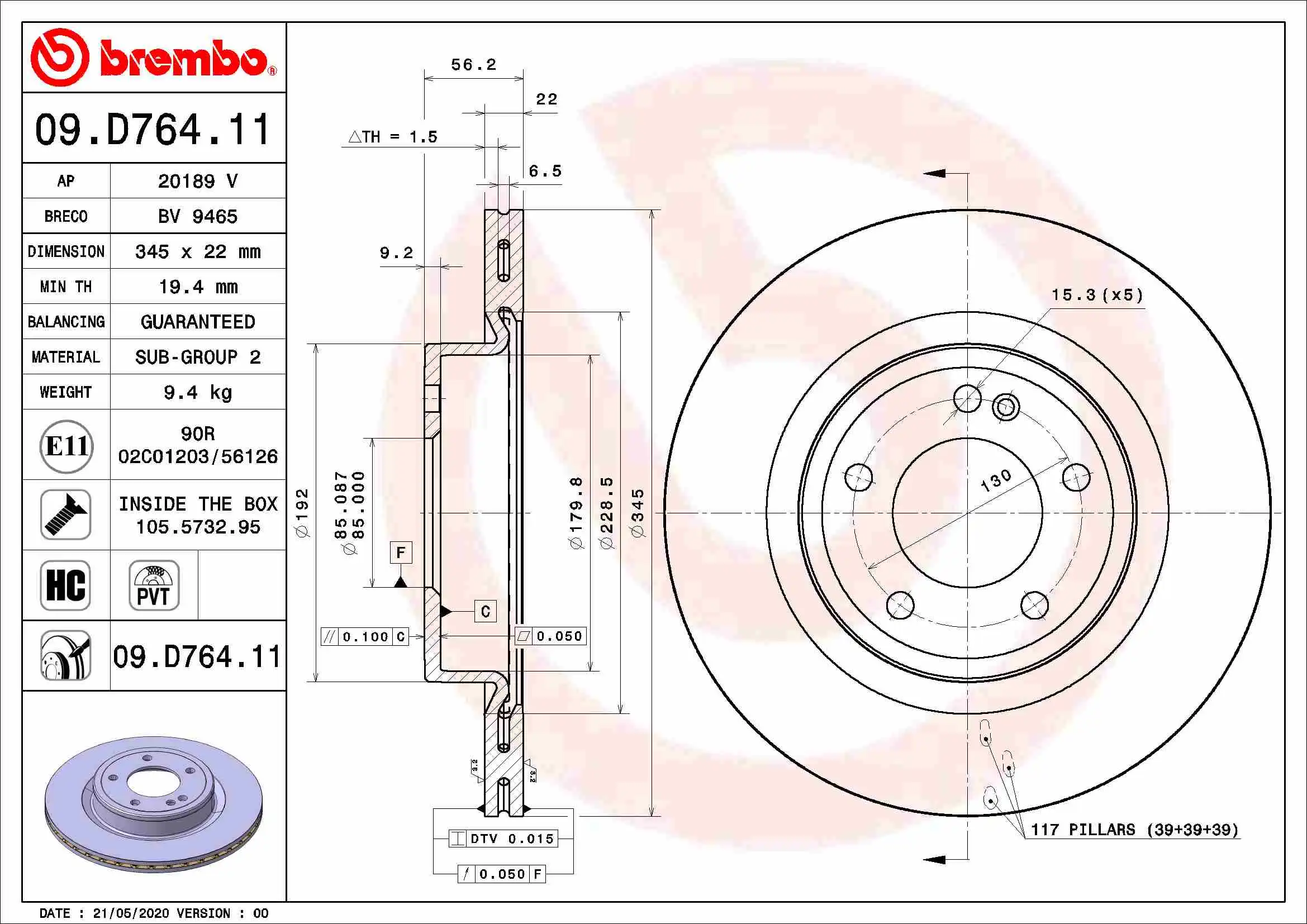 BREMBO 09.D764.11