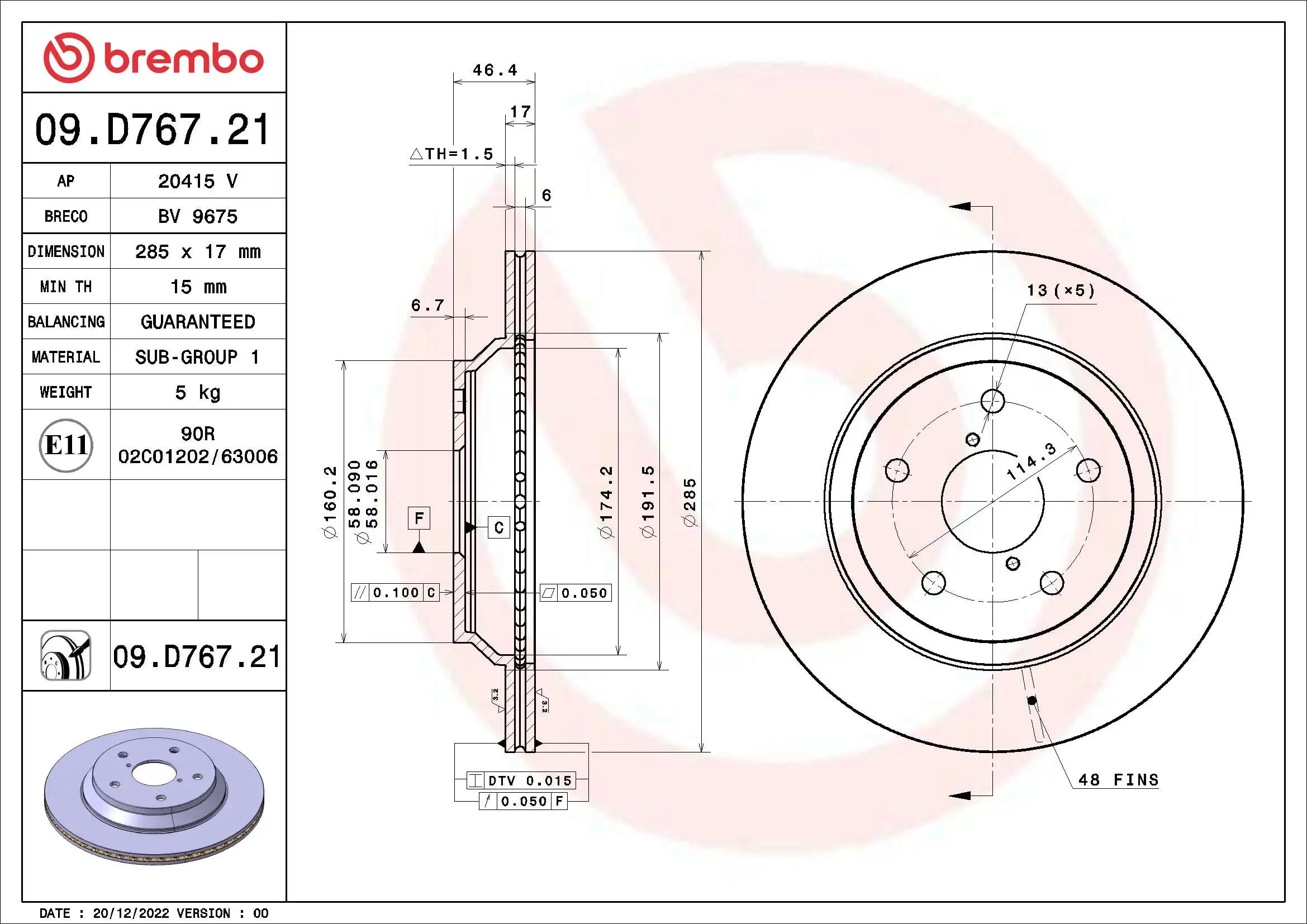 BREMBO 09.D767.21