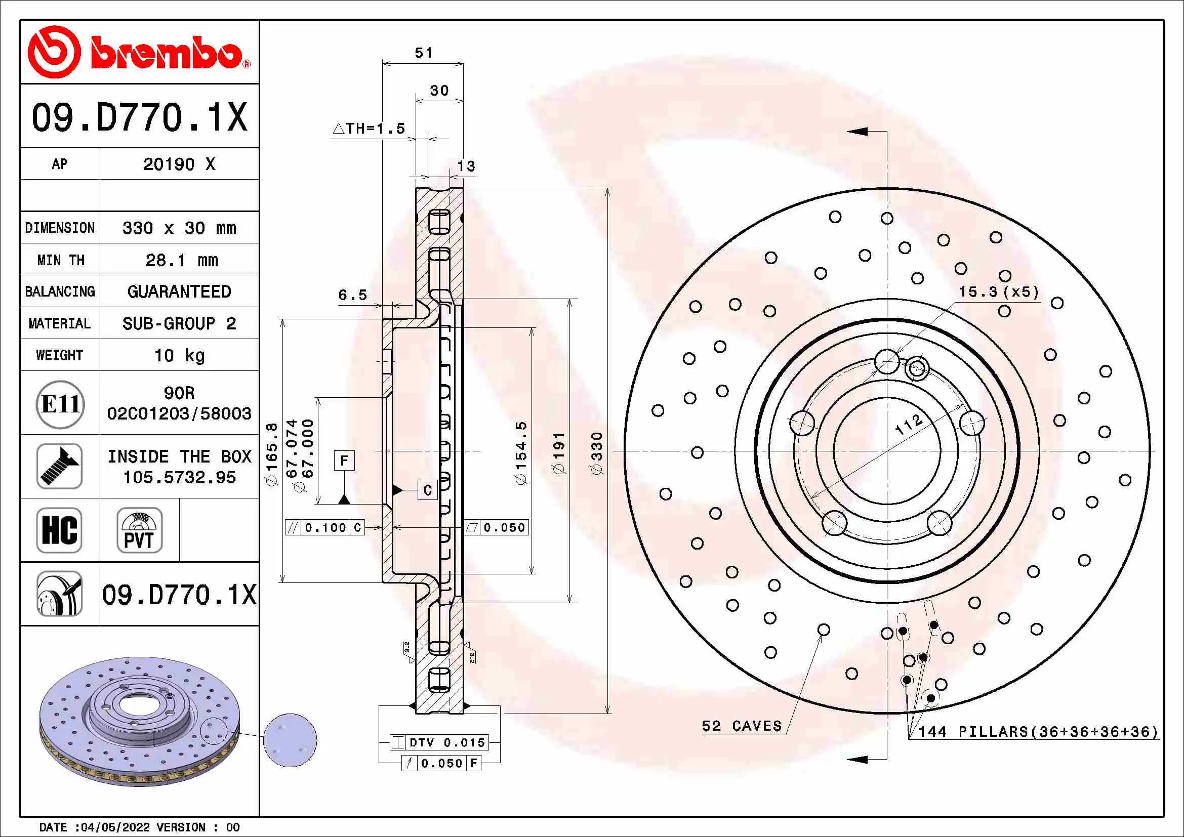 BREMBO 09.D770.1X