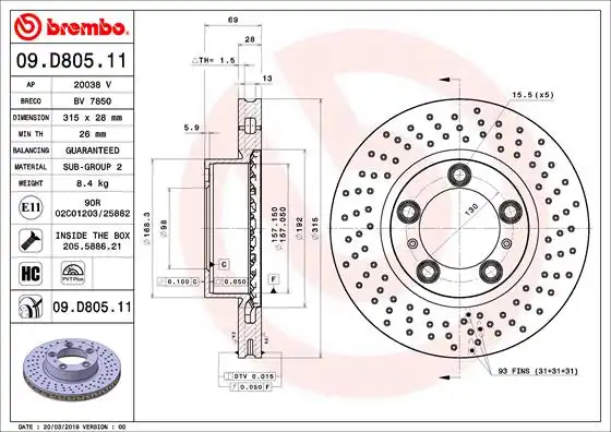 BREMBO 09.D805.11