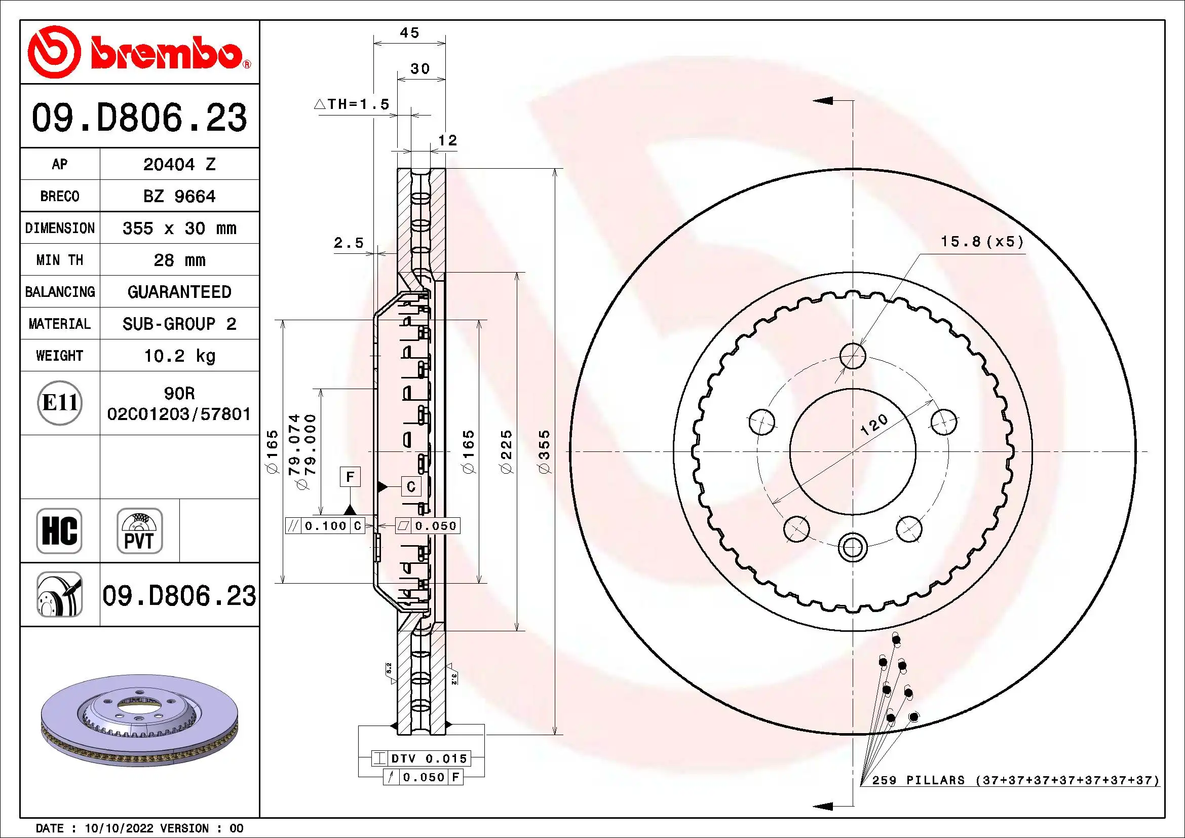 BREMBO 09.D806.23