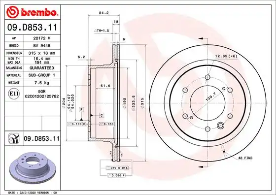 BREMBO 09.D853.11