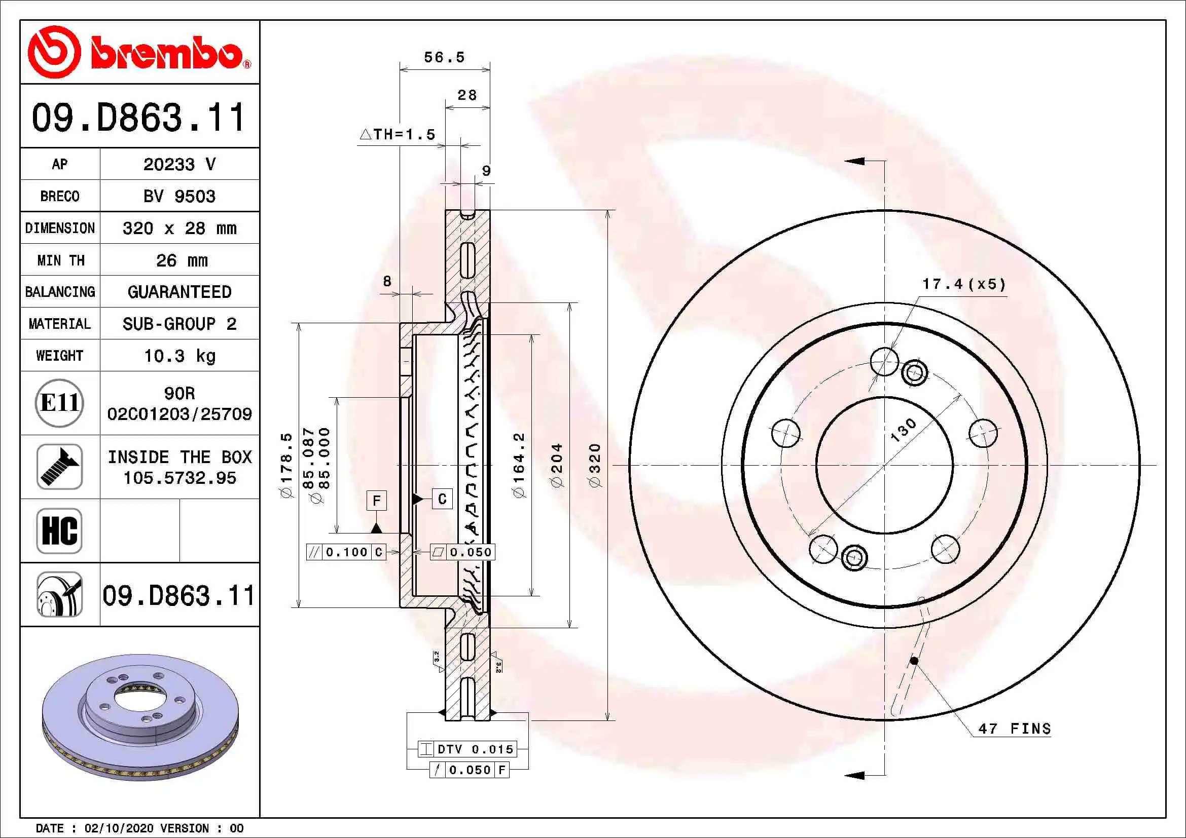 BREMBO 09.D863.11