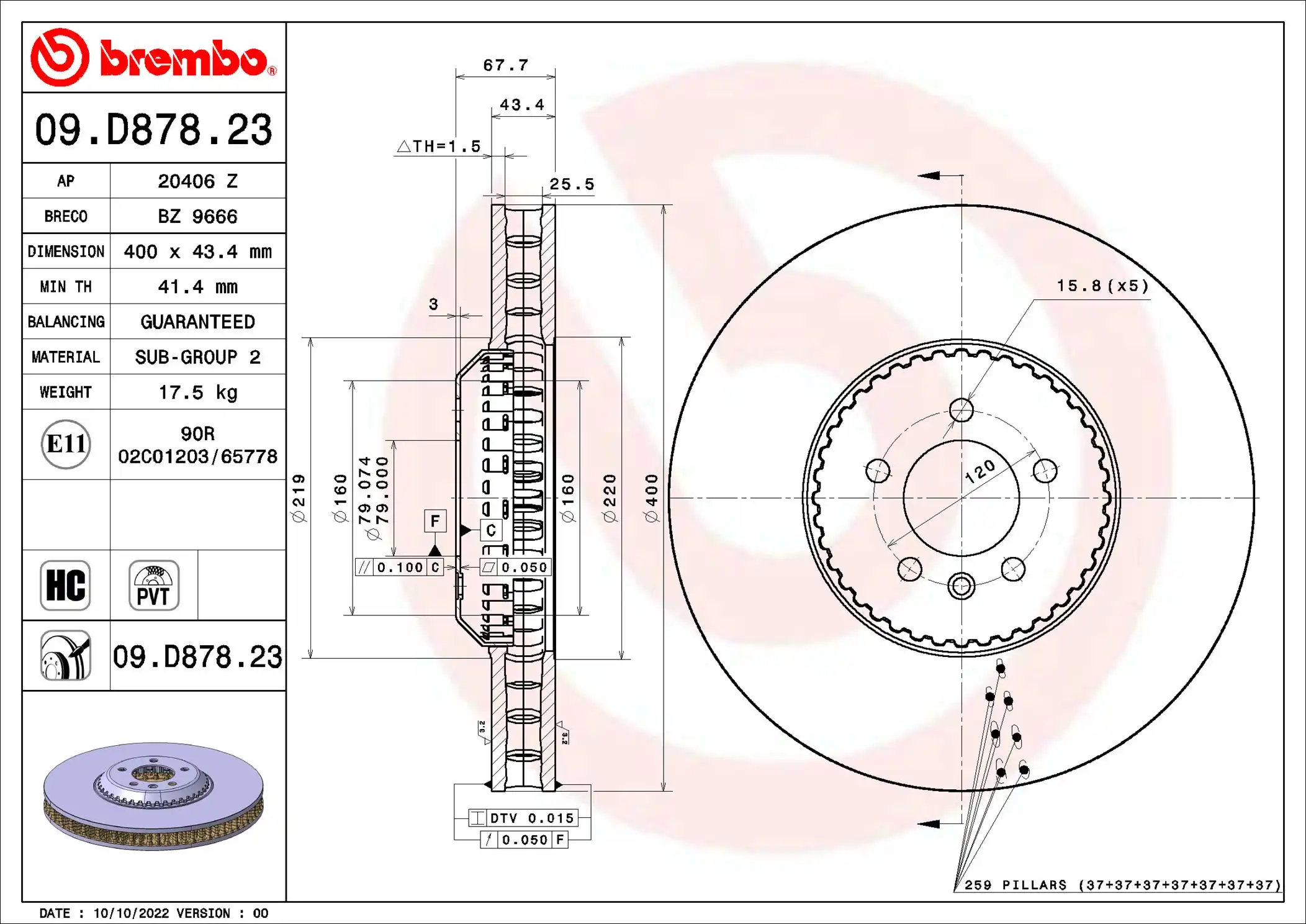BREMBO 09.D878.23
