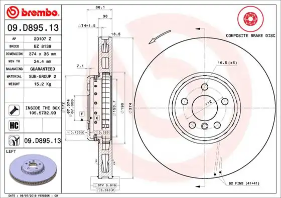 BREMBO 09.D895.13