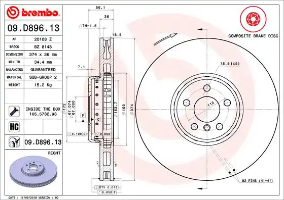 BREMBO 09.D896.13