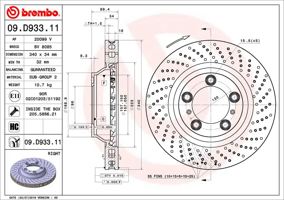 BREMBO 09.D933.11