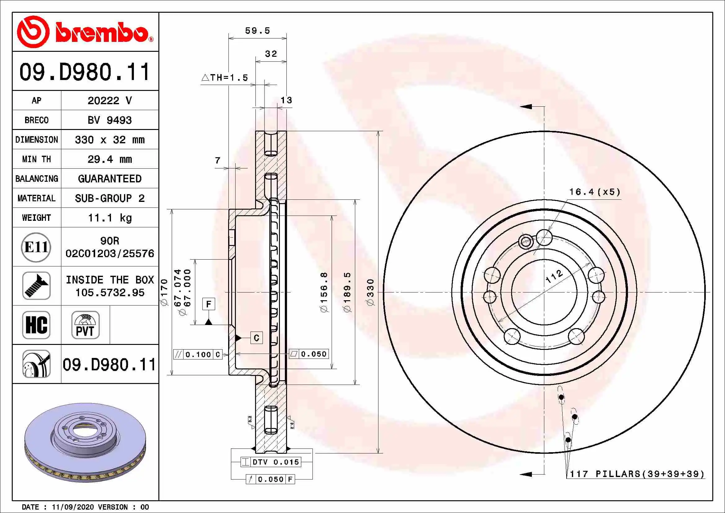 BREMBO 09.D980.11