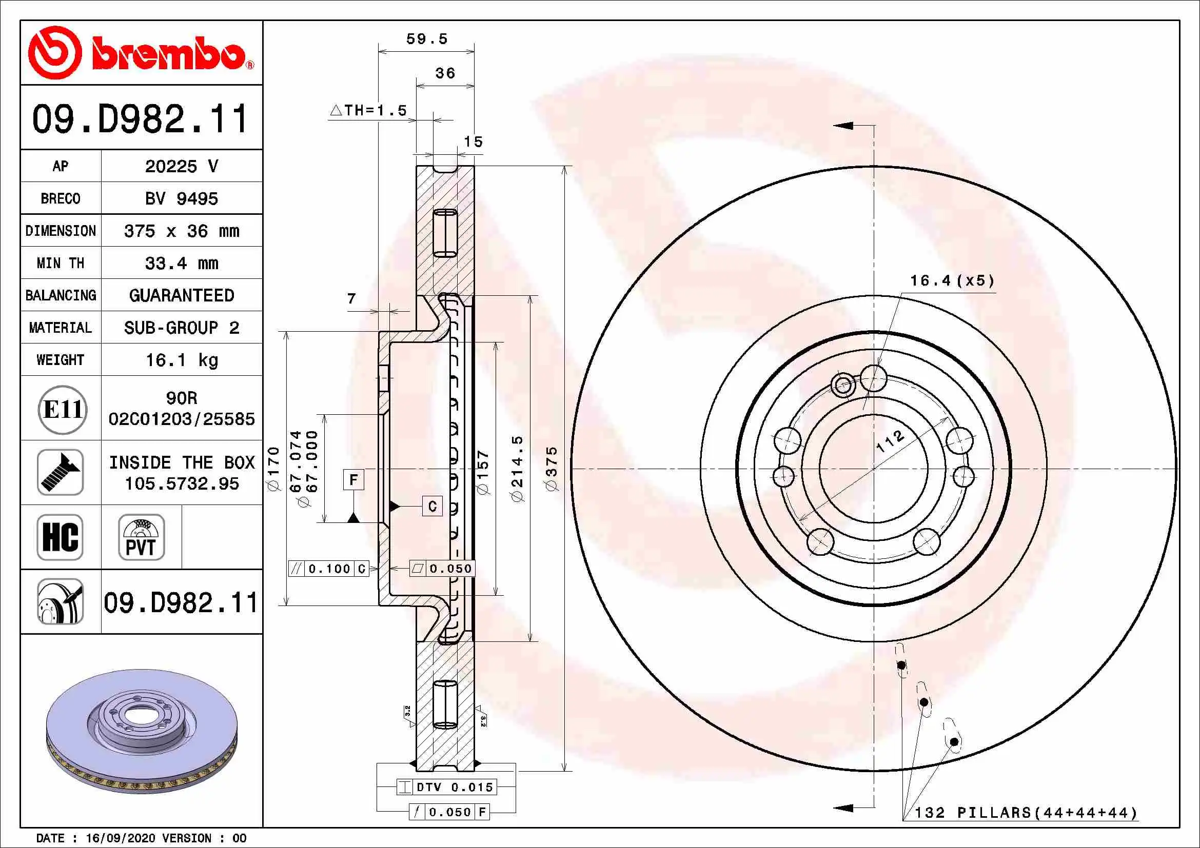 BREMBO 09.D982.11