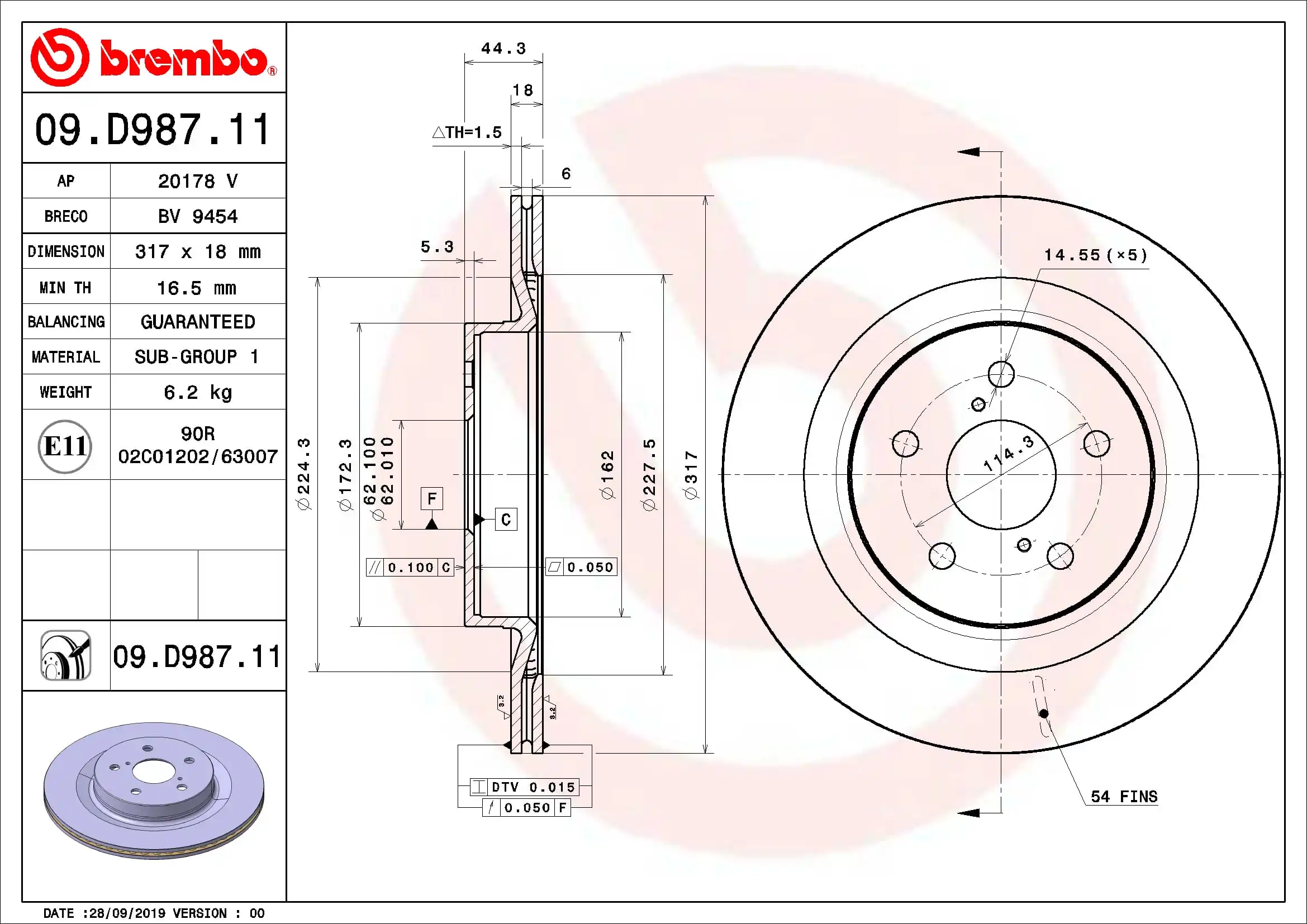 BREMBO 09.D987.11