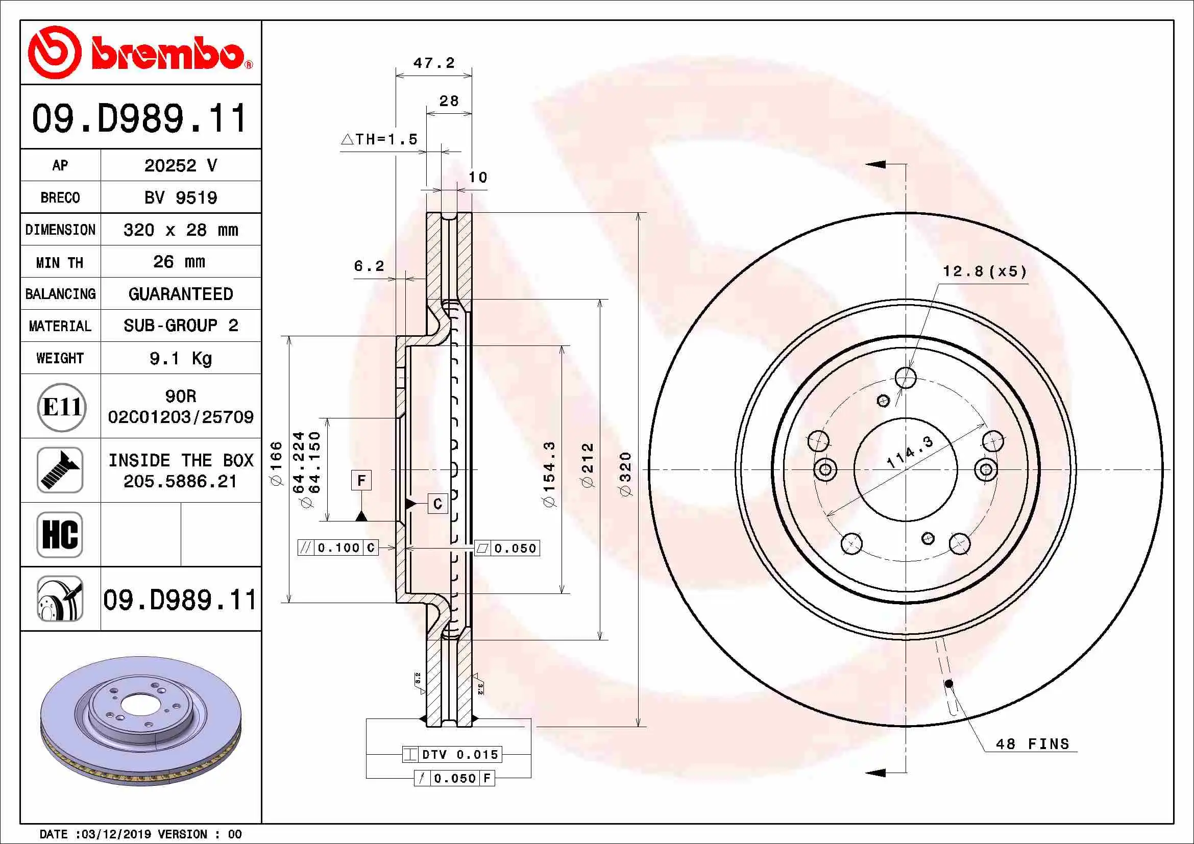 BREMBO 09.D989.11