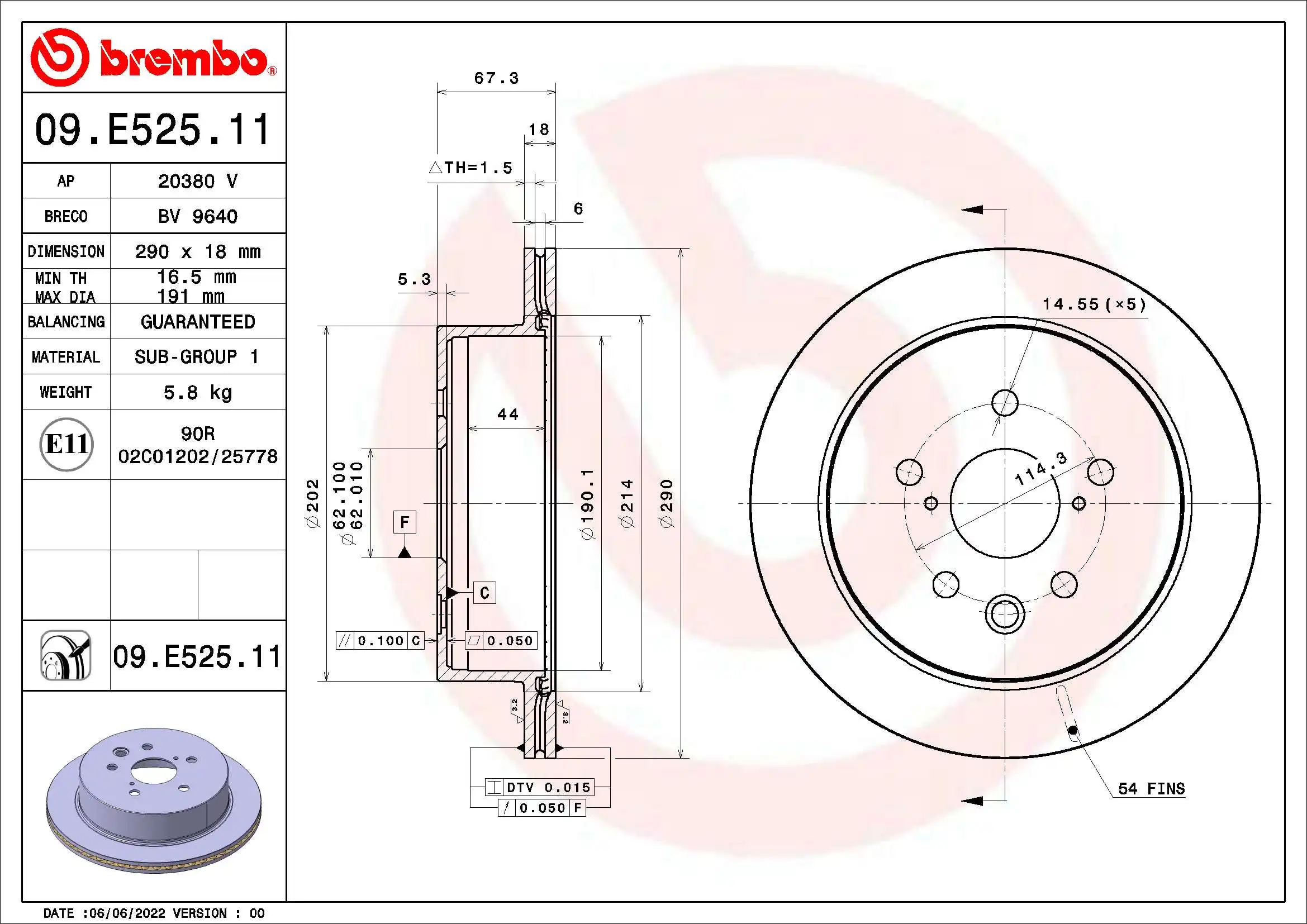 BREMBO 09.E525.11
