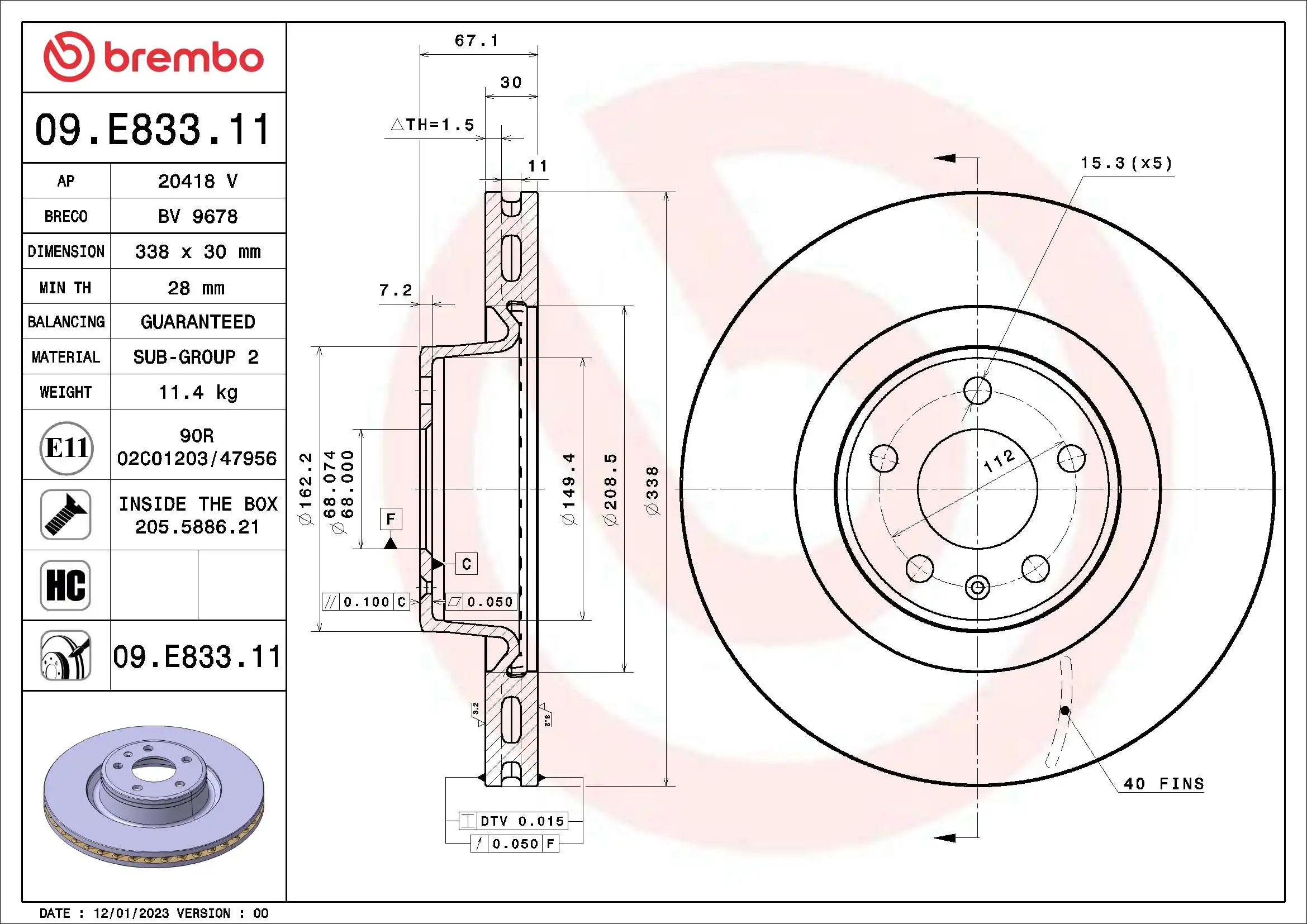 BREMBO 09.E833.11