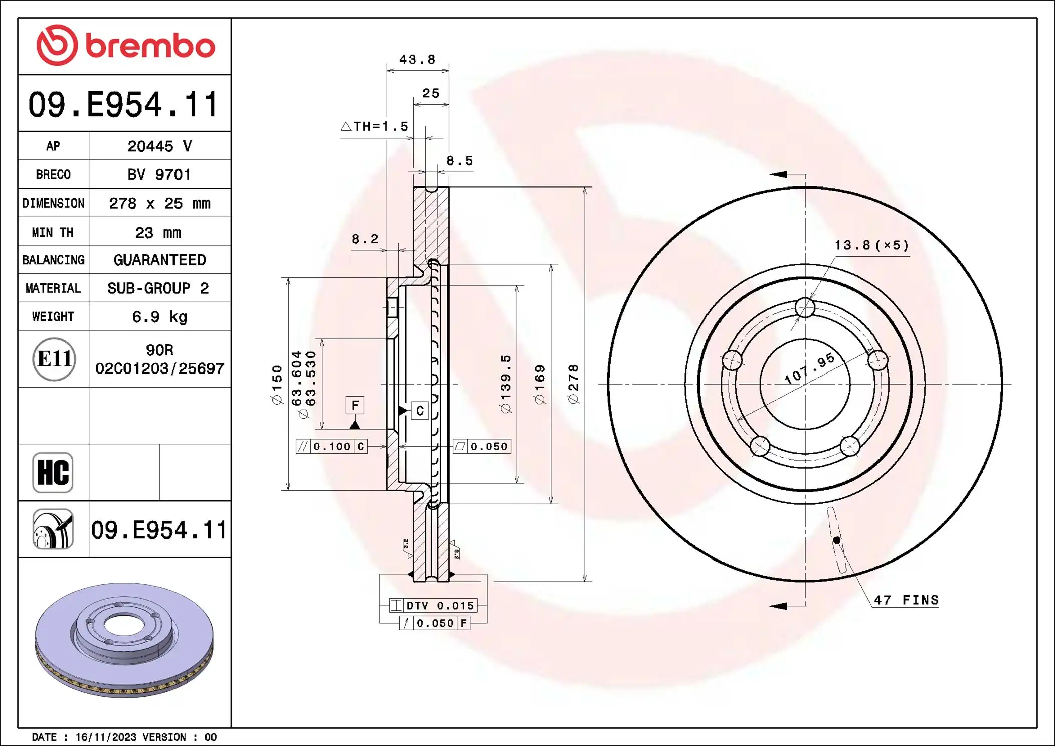BREMBO 09.E954.11