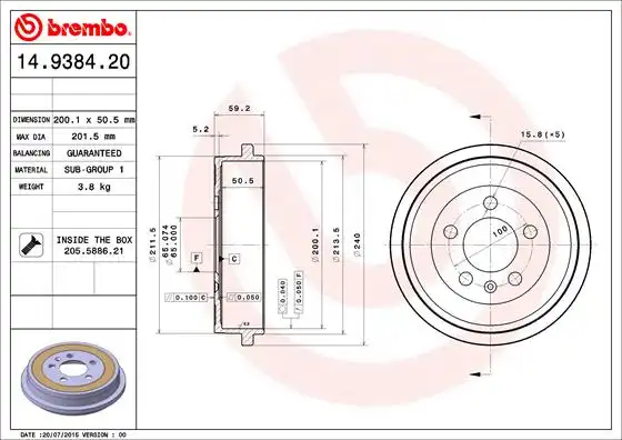 BREMBO 14.9384.20
