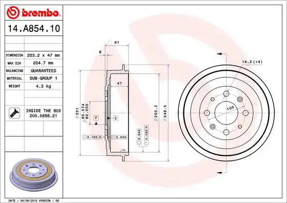 BREMBO 14.A854.10