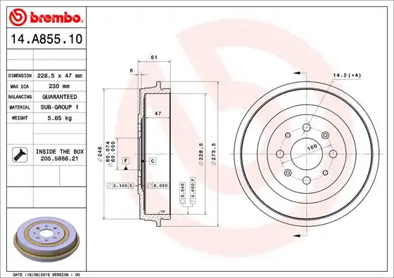 BREMBO 14.A855.10