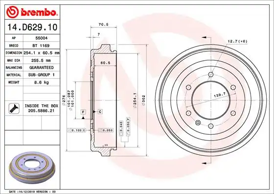 BREMBO 14.D629.10