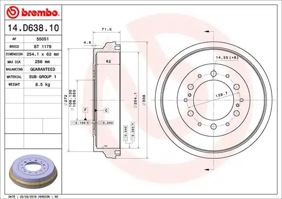 BREMBO 14.D638.10