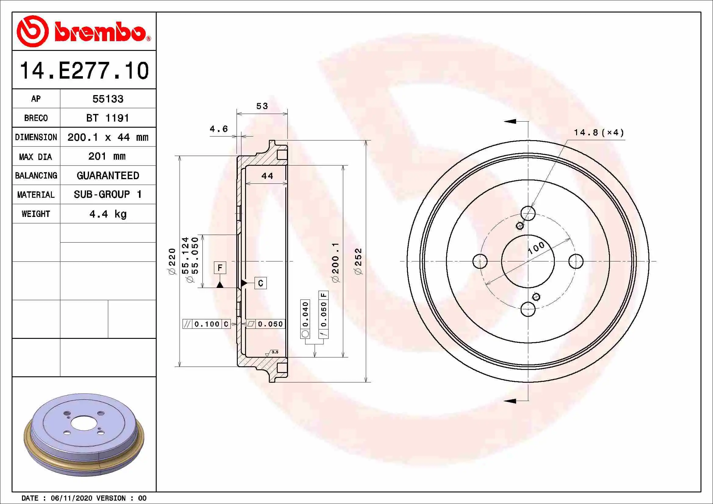 BREMBO 14.E277.10