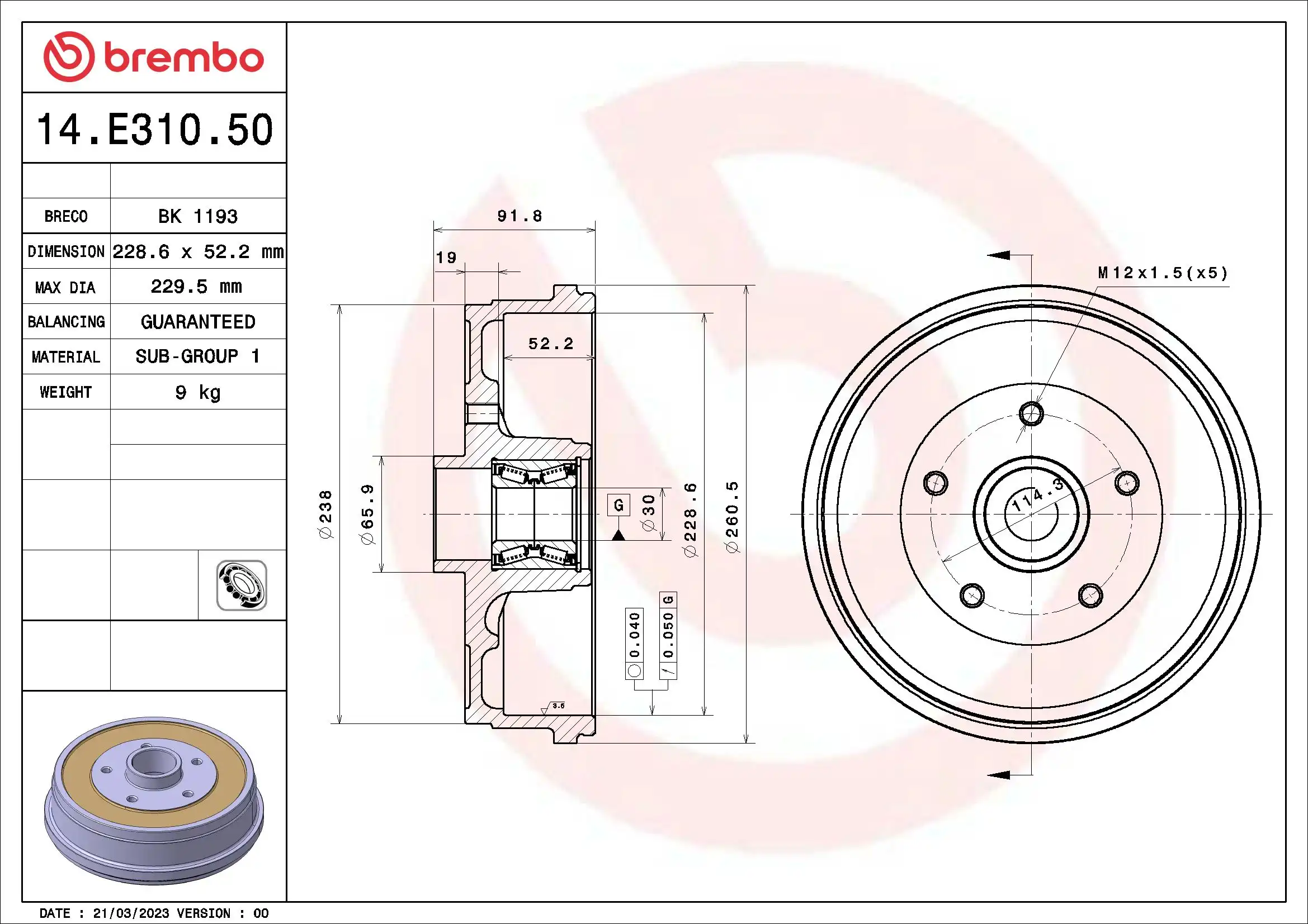 BREMBO 14.E310.50