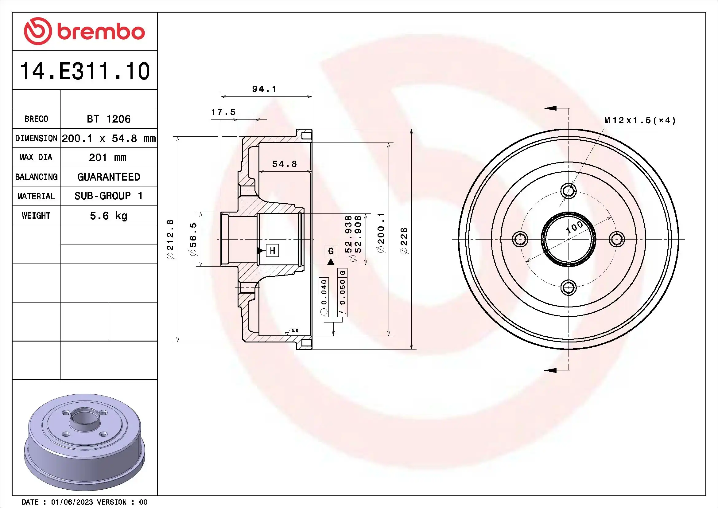 BREMBO 14.E311.10