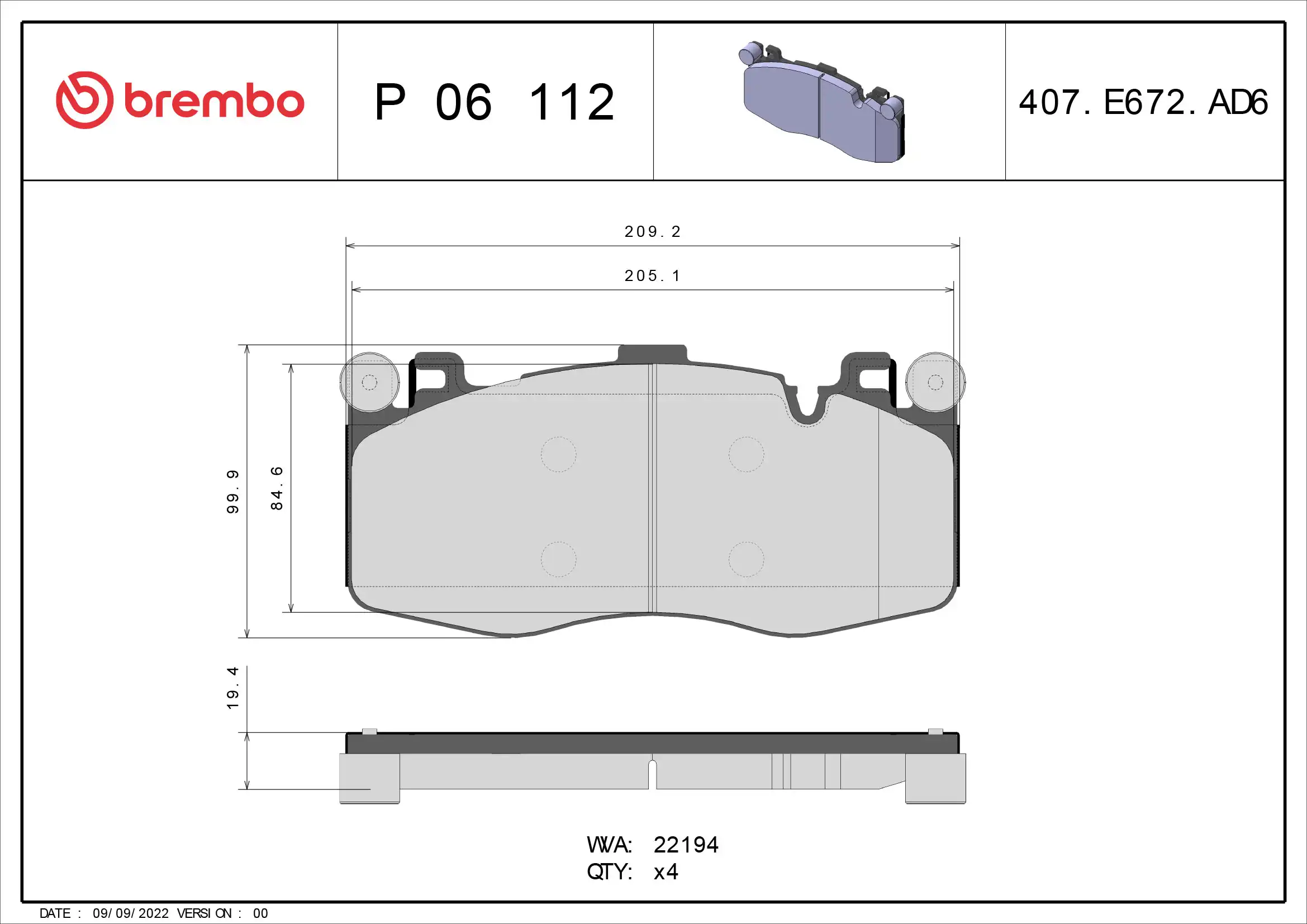 BREMBO P 06 112