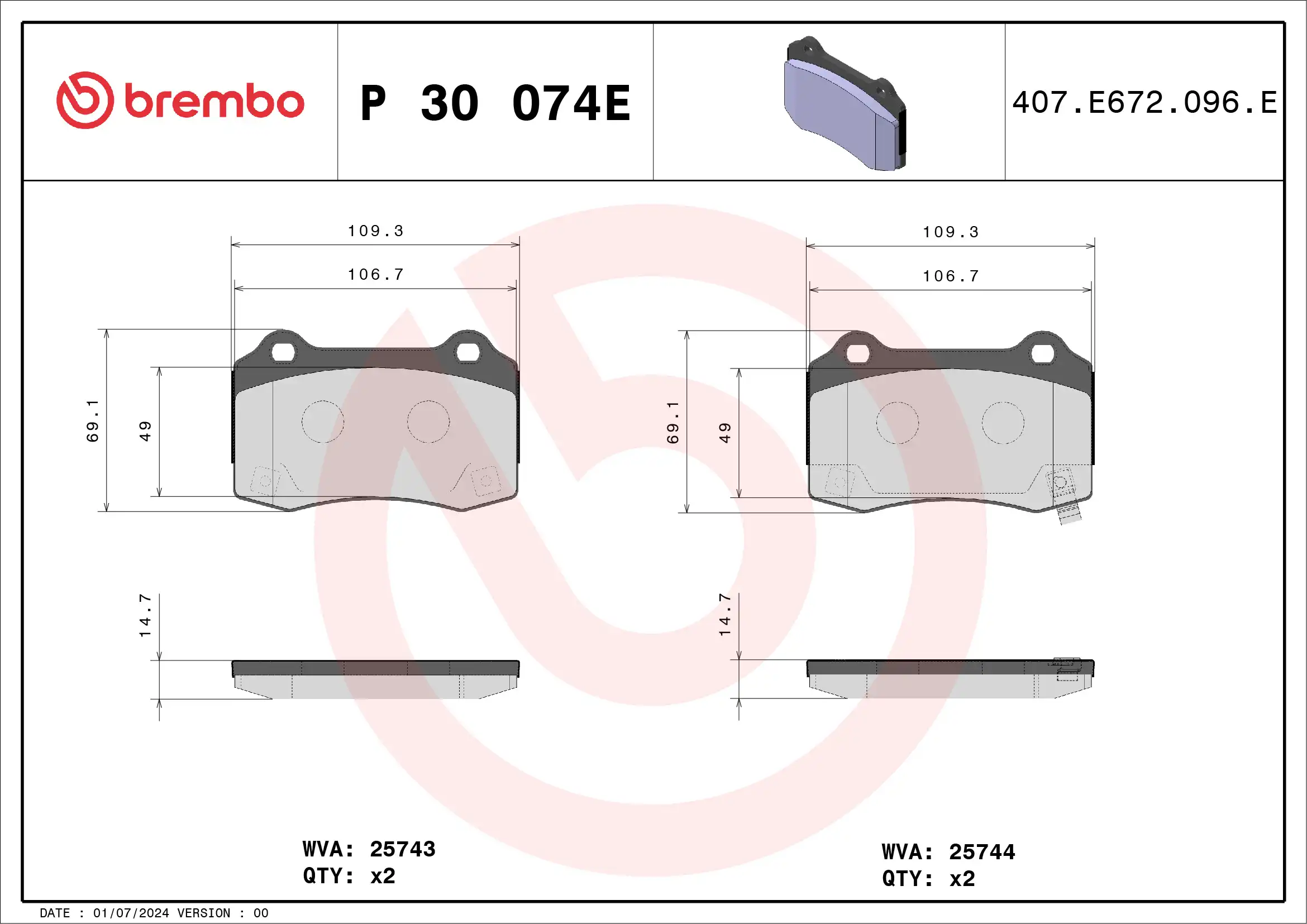 BREMBO P 30 074E
