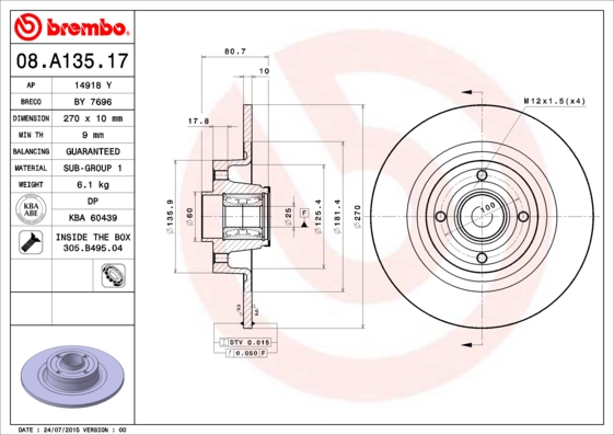 BREMBO 08.A135.17