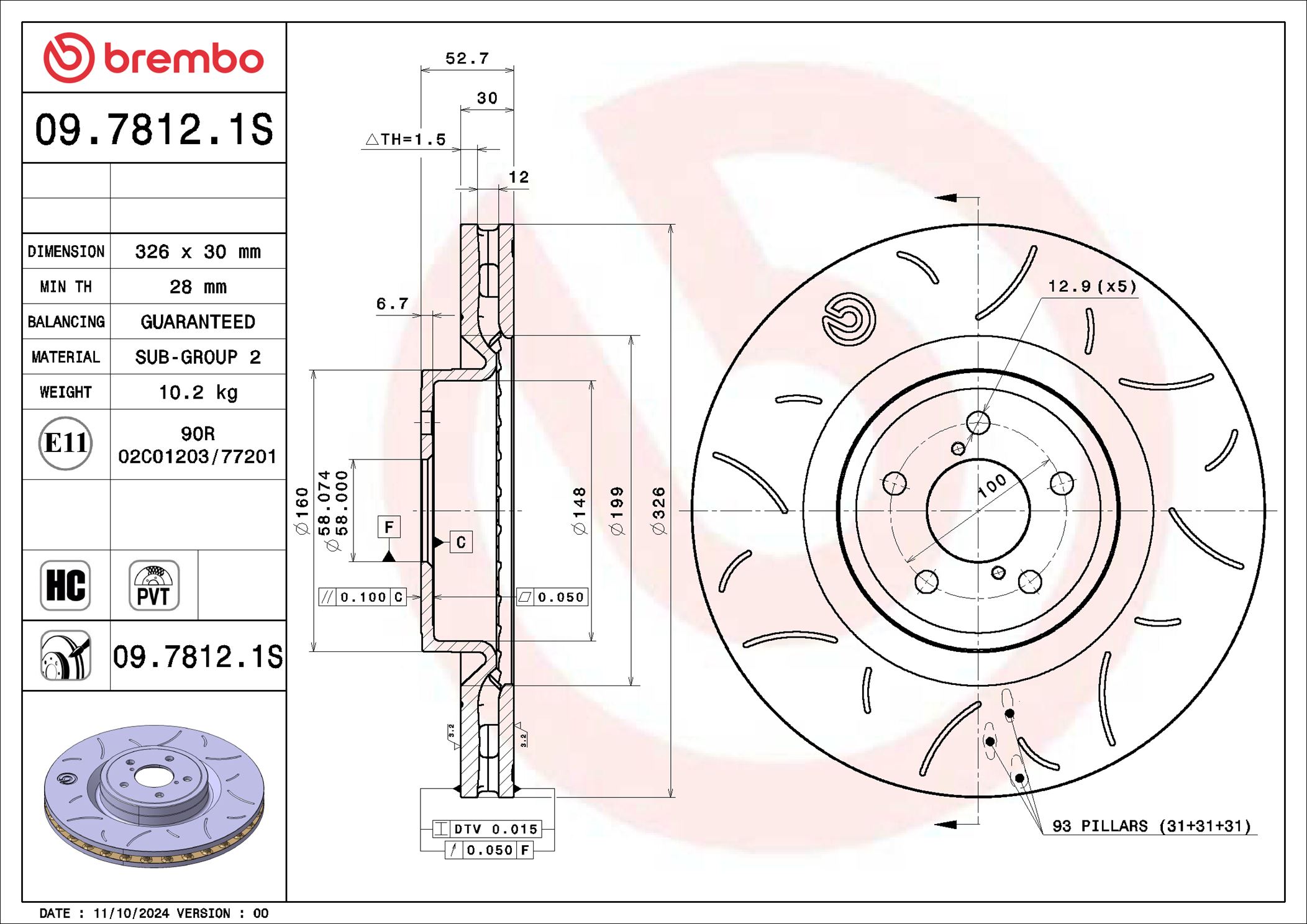 BREMBO 09.7812.1S